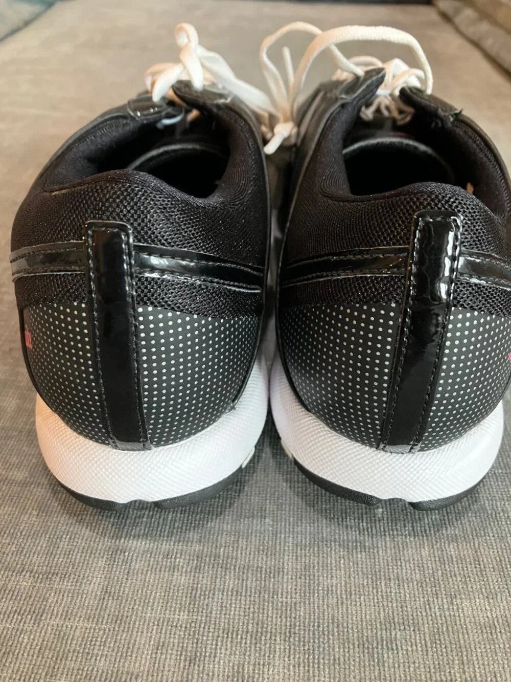 Vintage Nike Air Tac Power Channel Golf Shoes Black White Leather Womens Size 7